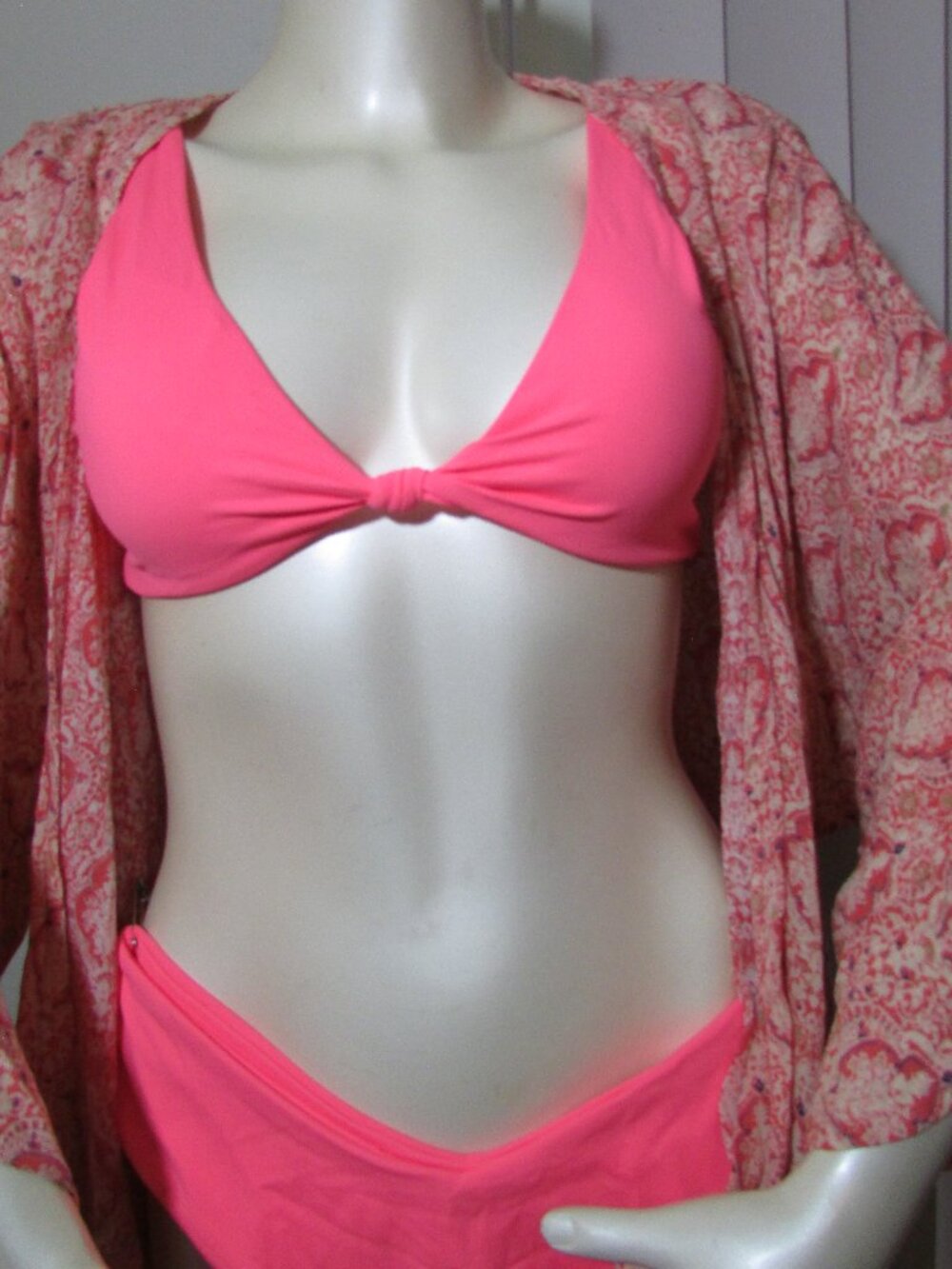 Neon Pink Bikini High Cut Cheeky